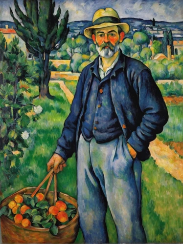 winemaker,work in the garden,agriculture,agricultural,italian painter,farmer,vendor,man with a computer,gardener,braque francais,tuscan,post impressionism,advertising figure,peperoncini,picking vegetables in early spring,painting technique,seller,picasso,pierre,leonardo,Illustration,Japanese style,Japanese Style 11