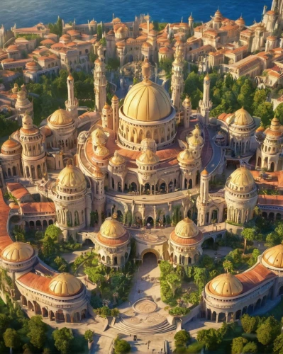 constantinople,ancient city,big mosque,grand mosque,byzantine architecture,imperial shores,islamic architectural,mosques,star mosque,atlantis,europe palace,hassan 2 mosque,city mosque,beautiful buildings,valerian,metropolis,roof domes,fantasy city,grand master's palace,citadel,Illustration,Realistic Fantasy,Realistic Fantasy 02