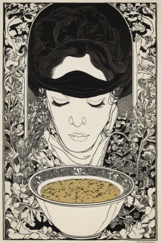 girl with cereal bowl,nabemono,soba,miso soup,ginseng chicken soup,consommé,congee,coffee tea illustration,nutritional yeast,japanese noodles,noodle soup,ramen,bowl of rice,wedding soup,chicken broth,chankonabe,oat bran,junshan yinzhen,sayama tea,soup bowl,Illustration,Black and White,Black and White 24