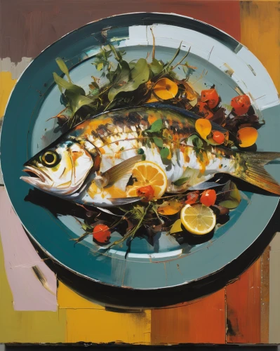 yellow fish,soused herring,fish collage,fish in water,mackerel,sea bream,small plate,fish oil,nabemono,still-life,salad plate,fishmonger,fish pictures,freshwater fish,bouillabaisse,still life of spring,oily fish,fresh fish,fish herring,fish-surgeon,Conceptual Art,Oil color,Oil Color 01