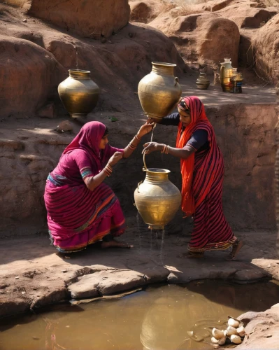 woman at the well,fetching water,rajasthani cuisine,jaisalmer,snake charmers,rajasthan,water well,water supply,washing drum,indian filter coffee,golden pot,dholak,wishing well,india,marrakesh,pouring tea,parched,cooking pot,water filter,watering hole,Illustration,Abstract Fantasy,Abstract Fantasy 18