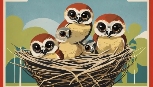 owlets,owls,owl background,owlet,travel poster,arrowroot family,couple boy and girl owl,sparrows family,halloween owls,boobook owl,society finches,hoot,brown owl,hemp family,house finches,hatchlings,soapberry family,anthropomorphized animals,finches,sparrow owl,Art,Artistic Painting,Artistic Painting 43
