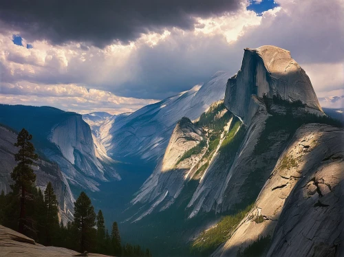 half dome,half-dome,yosemite,yosemite park,yosemite national park,mountain landscape,mountainous landforms,giant mountains,landscapes beautiful,united states national park,mountain peak,mountainous landscape,beautiful landscape,mountain valleys,yosemite valley,salt meadow landscape,cascade mountain,mountain range,landscape mountains alps,the landscape of the mountains,Art,Classical Oil Painting,Classical Oil Painting 44