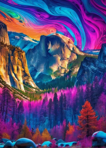 colorful background,background colorful,purple landscape,psychedelic art,rainbow waves,crayon background,landscape background,mountain landscape,splendid colors,psychedelic,intense colours,rainbow background,vibrant color,fantasy landscape,acid lake,colorful tree of life,colorful foil background,mountainous landscape,colors background,art background,Conceptual Art,Oil color,Oil Color 23