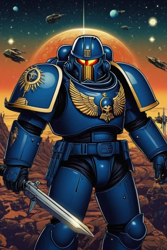 emperor of space,scarab,gundam,dark blue and gold,bot icon,fallout,robot in space,alien warrior,admiral von tromp,dreadnought,aquanaut,sci fiction illustration,dune 45,dung beetle,erbore,overtone empire,robot icon,knight armor,emperor,patrols,Illustration,Japanese style,Japanese Style 15