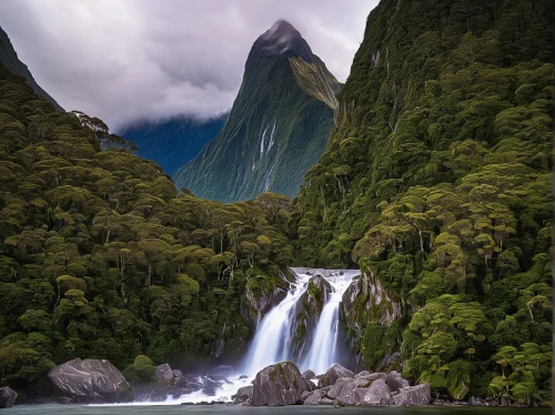 milford sound,new zealand,south island,bond falls,nz,north island,valdivian temperate rain forest,tasmania,wasserfall,brown waterfall,taranaki,waterfalls,bridal veil fall,the national park,water falls,bridal veil,mitre peak,water fall,new south wales,national park,Conceptual Art,Fantasy,Fantasy 04