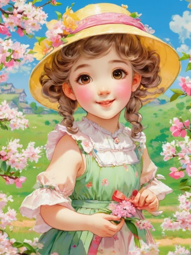 spring background,springtime background,girl picking flowers,girl in flowers,flower background,floral background,spring leaf background,painter doll,female doll,spring greeting,portrait background,cheery-blossom,beautiful girl with flowers,picking flowers,japanese floral background,spring blossom,pink floral background,vintage doll,spring blossoms,flora,Illustration,Japanese style,Japanese Style 02