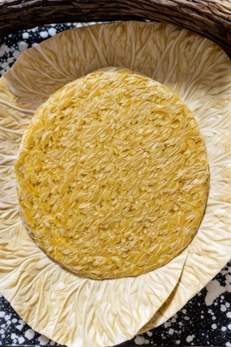 kanafeh,bhakri,semolina,grana padano,hayashi rice,tamago kake gohan,pastina,lahmacun,pecorino romano,korean pancake,parmesan wafers,flattened rice,akashiyaki,rice with fried egg,el-trigal-manchego cheese,korean chrysanthemum,pecorino sardo,tortilla,corn tortilla,kerak telor