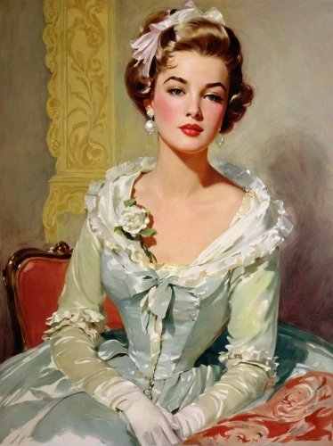portrait of a girl,debutante,vintage female portrait,jane austen,young woman,young lady,portrait of a woman,barbara millicent roberts,la violetta,blanche,woman on bed,woman sitting,cinderella,hyacinths,young girl,a charming woman,girl with cloth,crème de menthe,female portrait,hyacinth,Art,Classical Oil Painting,Classical Oil Painting 36