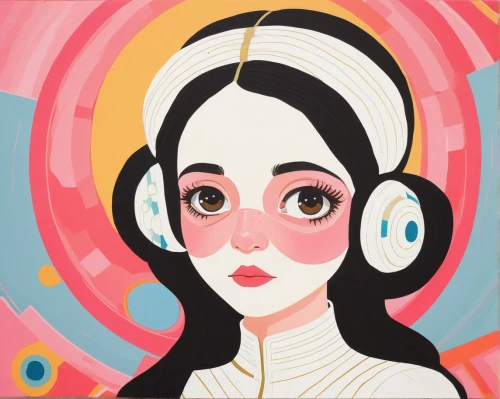 geisha girl,princess leia,geisha,art deco woman,telephone operator,donut illustration,vector girl,girl-in-pop-art,retro girl,dribbble,oriental girl,vintage girl,adobe illustrator,art deco background,tiktok icon,pop art girl,vector art,retro woman,japanese woman,pop art background,Illustration,Japanese style,Japanese Style 16