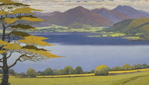 olle gill,lake district,rippon,graeme strom,carol colman,autumn landscape,glencoe,loch,new zealand,scotland,highlands,autumn idyll,trossachs national park - dunblane,francis barlow,loch venachar,fraser,stabyhoun,scottish highlands,david bates,tasmania,Conceptual Art,Oil color,Oil Color 16