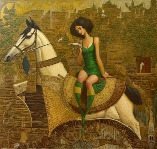 girl with a wheel,majorette (dancer),horseback,equestrian,man and horses,sagittarius,centaur,carousel horse,racehorse,persian poet,joan of arc,carol colman,girl with bread-and-butter,horse herder,horse-drawn,equestrianism,camelride,khokhloma painting,the horse at the fountain,girl with a dolphin,Common,Common,Cartoon