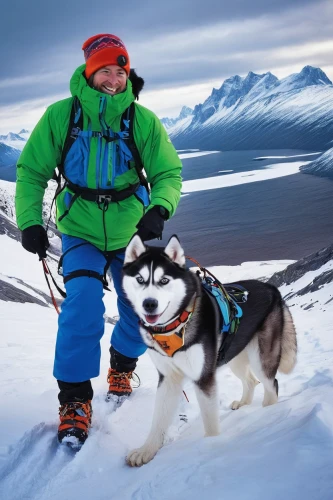greenland dog,ski mountaineering,formosan mountain dog,ski touring,canadian eskimo dog,alaskan malamute,mountain guide,mushing,tamaskan dog,sled dog,malamute,hiking equipment,norwegian buhund,sakhalin husky,norwegian lundehund,dog sled,landseer,estrela mountain dog,tyrolean hound,nunatak,Conceptual Art,Fantasy,Fantasy 20