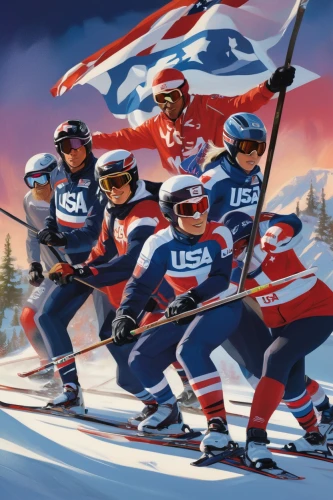 ski race,ski cross,2016 olympics,the sports of the olympic,winter sports,nordic combined,nordic skiing,usa,olympics,skiers,pyeongchang,biathlon,olympic,alpine skiing,olympic games,olympic sport,skijoring,cross-country skiing,ice hockey,sled teammates,Conceptual Art,Oil color,Oil Color 04