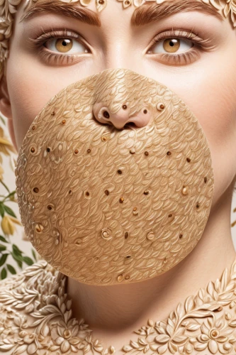 clay mask,medical face mask,beauty mask,wooden mask,mouth-nose protection,natural cosmetic,covered mouth,pores,face mask,woman's face,woman of straw,natural cosmetics,almond biscuit,flu mask,allergy,cereal stubble,head of garlic,facial,healthy skin,beauty face skin