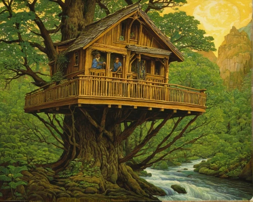 tree house,tree house hotel,treehouse,house in the forest,stilt house,bird house,wooden house,log home,fairy house,timber house,wooden birdhouse,birdhouse,house with lake,summer cottage,little house,hanging houses,house purchase,home landscape,tree top,summer house,Illustration,Retro,Retro 01