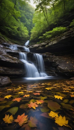 flowing creek,bridal veil fall,cascading,mountain stream,flowing water,ash falls,mountain spring,brown waterfall,longexposure,fall landscape,water flow,water flowing,a small waterfall,rushing water,west virginia,waterfalls,water falls,water fall,long exposure,falls,Illustration,Realistic Fantasy,Realistic Fantasy 25