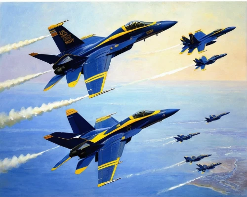 blue angels,defense,formation flight,air show,air combat,f a-18c,airshow,jet aircraft,aerobatics,f-15,air racing,aerobatic,us air force,fighter aircraft,united states air force,wall,cleanup,f8,reno airshow,indian air force,Art,Classical Oil Painting,Classical Oil Painting 32