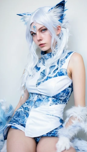 ice queen,suit of the snow maiden,ice princess,crystalline,silvery blue,winterblueher,latex gloves,white walker,blue and white porcelain,plastic bag,ice,pvc,glacial,plastic wrap,blue enchantress,blue and white,ice crystal,denim fabric,crumpled up,cosplay image,Photography,Fashion Photography,Fashion Photography 25