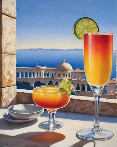 aperol,aperitif,bellini,tequila sunrise,coctail,agua de valencia,the balearics,passion fruit daiquiri,sicilian cuisine,valencia orange,daiquiri,beach restaurant,papaya juice,orange drink,fruitcocktail,summer still-life,campari,italian soda,fresh orange juice,mediterranean cuisine,Conceptual Art,Fantasy,Fantasy 23