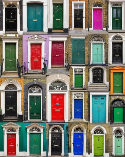 houses clipart,colorful facade,house numbering,notting hill,row houses,london buildings,dolls houses,townhouses,fuller's london pride,row of houses,serial houses,french windows,multicoloured,row of windows,blocks of houses,blue doors,colorful city,doors,estate agent,home door,Illustration,Realistic Fantasy,Realistic Fantasy 31