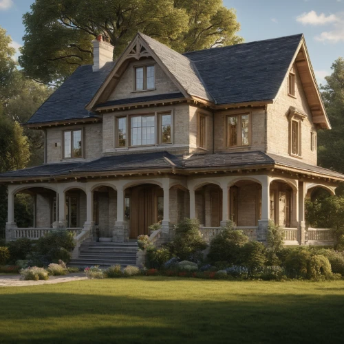 victorian,new england style house,victorian house,3d rendering,victorian style,country house,wooden house,garden elevation,danish house,country cottage,render,house painting,country estate,timber house,house in the forest,summer cottage,beautiful home,house drawing,house shape,3d rendered,Photography,General,Natural