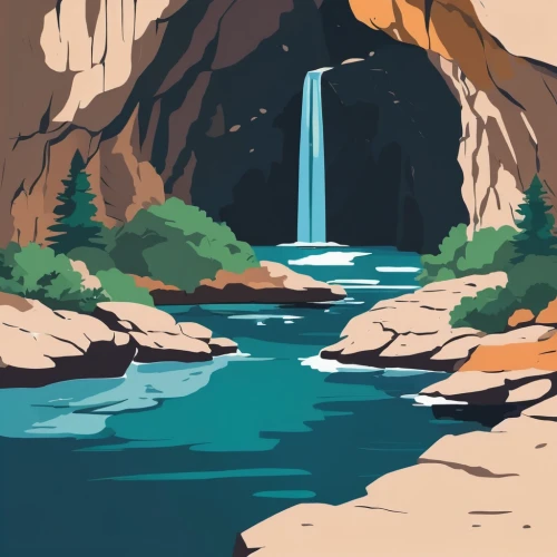 a small waterfall,waterfall,cave on the water,waterfalls,ash falls,canyon,water falls,brown waterfall,narrows,sea caves,chasm,water fall,blue caves,falls,cliffs,fairyland canyon,backgrounds,cave,blue cave,water scape,Illustration,Vector,Vector 01