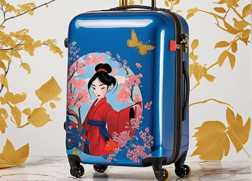 suitcase in field,suitcase,luggage,luggage set,luggage and bags,suitcases,old suitcase,leather suitcase,globe trotter,leaves case,carry-on bag,travel woman,geisha girl,japanese floral background,china southern airlines,geisha,floral japanese,luggage compartments,hand luggage,japan pattern,Photography,Fashion Photography,Fashion Photography 24