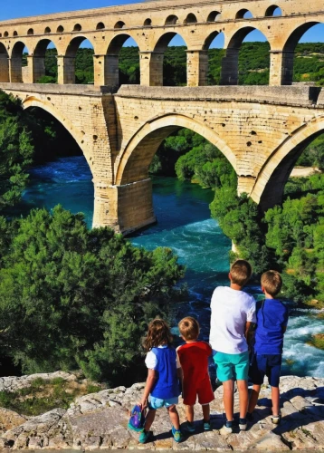 pont du gard,devil's bridge,chmarossky viaduct,pont d'avignon,moustiers-sainte-marie,aare,sant'angelo bridge,grand bleu de gascogne,arch bridge,pont saint-bénézet,provence,dordogne,stone bridge,tiber bridge,aqueduct,old bridge,turkey tourism,gorges du verdon,istria,lazio,Art,Artistic Painting,Artistic Painting 33