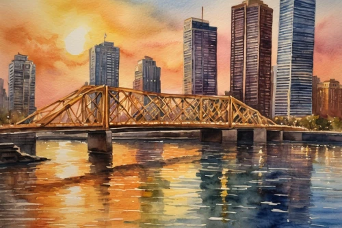 frankfurt,oil painting on canvas,omaha,chongqing,cityscape,minneapolis,são paulo,oil on canvas,city scape,city skyline,oil painting,parramatta,brisbane,city in flames,huangpu river,memorial bridge,nanjing,art painting,photo painting,bridges,Illustration,Paper based,Paper Based 24
