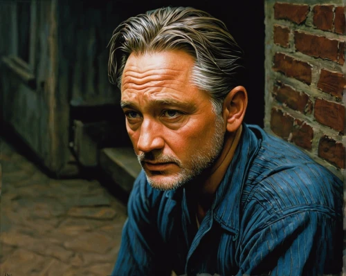 matruschka,oil painting,oil on canvas,oil painting on canvas,sculptor ed elliott,artist portrait,hitchcock,walt,elderly man,man portraits,lincoln blackwood,portrait background,oil paint,jack rose,vincent van gough,john doe,gregory peck,digital painting,portrait,carpenter,Illustration,Realistic Fantasy,Realistic Fantasy 08