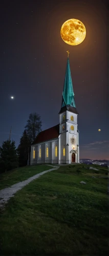 pilgrimage church of wies,flying saucer,ufo,herfstanemoon,fredric church,wooden church,templedrom,pilgrimage,round barn,church faith,ufo intercept,super moon,saucer,photomanipulation,northen light,hanging moon,ufos,sky space concept,holy place,church of christ,Illustration,Abstract Fantasy,Abstract Fantasy 01