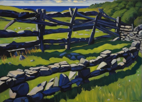 pasture fence,split-rail fence,farm landscape,rural landscape,farm gate,brook landscape,david bates,rope bridge,log bridge,bailey bridge,wooden bridge,wooden fence,fence,scenic bridge,tied-arch bridge,footbridge,humpback bridge,fence posts,chain fence,salt meadow landscape,Conceptual Art,Daily,Daily 15