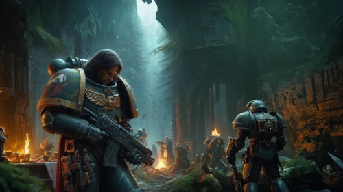 infiltrator,guards of the canyon,massively multiplayer online role-playing game,game art,portal,mercenary,sci fi,concept art,cg artwork,assassins,patrols,scifi,assassin,game illustration,storm troops,hall of the fallen,hooded man,background image,vigil,cabal