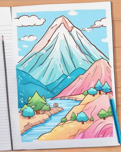 background scrapbook,mountain scene,colored pencil background,post-it notes,mountain world,post-it note,index card,landscape background,index cards,mountains,mountainous landforms,mountain landscape,japanese mountains,mountainous landscape,rainbow pencil background,watercolor background,note card,mountain range,travel digital paper,note cards,Illustration,Japanese style,Japanese Style 01