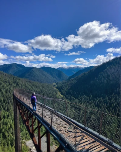 highline trail,hanging bridge,slowinski national park,canopy walkway,scenic bridge,suspension bridge,colorado,humpback bridge,bailey bridge,central oregon,vail,mt mazama,hangman's bridge,lillooet,trestle,high-altitude mountain tour,july pass,telluride,lassen volcanic national park,british columbia,Conceptual Art,Oil color,Oil Color 17