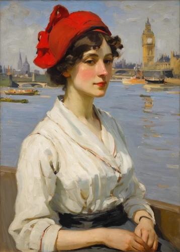 girl on the river,girl on the boat,thames trader,portrait of a girl,woman sitting,portrait of a woman,young woman,la violetta,lilian gish - female,woman with ice-cream,the sea maid,gondolier,woman playing,venetian,venetia,1906,girl with cloth,regatta,bibernell rose,hallia venezia,Art,Artistic Painting,Artistic Painting 28