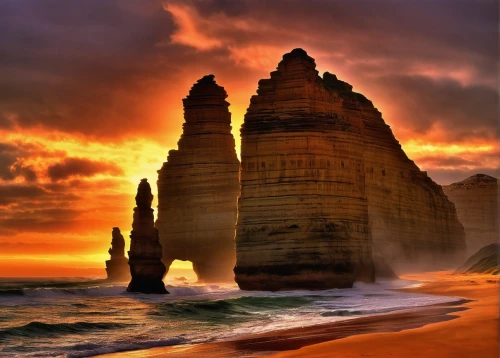 the twelve apostles,twelve apostles,cliffs of etretat,south australia,orkney island,australia,landscapes beautiful,new south wales,great ocean road,sandstone rocks,rock formations,sea stack,etretat,hoodoos,natural arch,cliffs etretat,cliffs ocean,eastern iceland,rock formation,aphrodite's rock,Conceptual Art,Sci-Fi,Sci-Fi 15