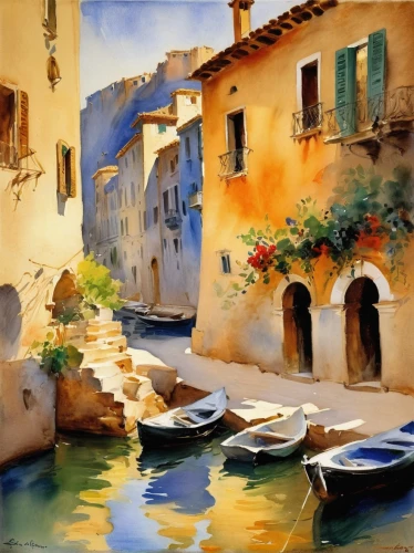 italian painter,boat landscape,watercolor shops,watercolor,watercolor painting,water colors,gondolier,fishing boats,fishing village,boats in the port,row boats,water color,boats,venetian,mediterranean,sea landscape,oil painting on canvas,watercolor paint,rowboats,art painting,Conceptual Art,Oil color,Oil Color 22