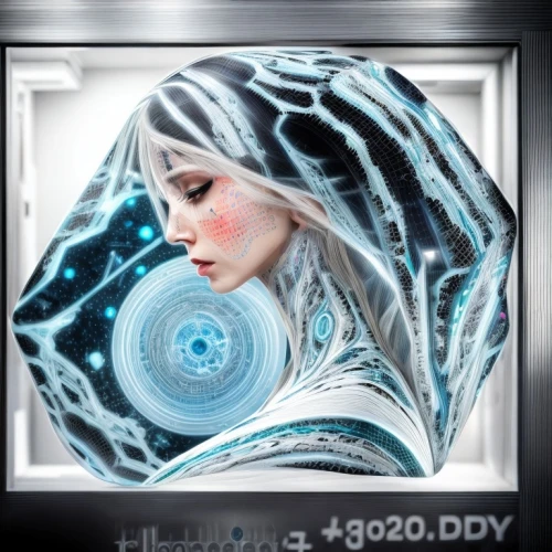 silvery blue,digiart,echo,blue enchantress,silver,winterblueher,ice queen,silver blue,computer art,aquarius,glacial,veil,aura,silvery,zodiac sign gemini,virgo,andromeda,elsa,digital art,cg artwork,Common,Common,Commercial