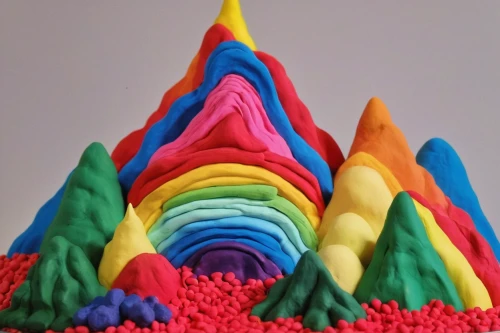 rainbow cake,colored icing,plasticine,basil's cathedral,sheet cake,a cake,layer cake,shield volcano,stack cake,sugar paste,lolly cake,stratovolcano,cupcake paper,volcano,geological phenomenon,rainbow world map,lego pastel,fondant,neon cakes,unicorn cake,Unique,3D,Clay