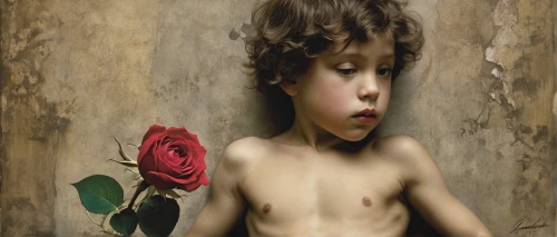 photo painting,child portrait,child with a book,italian painter,cupido (butterfly),art painting,narcissus of the poets,narcissus,image manipulation,oil painting,vintage art,oil painting on canvas,way of the roses,bouguereau,wild roses,flower painting,children's background,world digital painting,antique background,oil paint,Conceptual Art,Daily,Daily 13