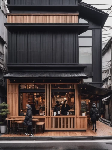 japanese architecture,japanese restaurant,izakaya,wooden facade,wooden house,street cafe,kyoto,timber house,coffee shop,japan place,asian architecture,kanazawa,archidaily,cafe,japanese style,coffeetogo,japanese cuisine,wooden roof,the coffee shop,japanese-style,Conceptual Art,Fantasy,Fantasy 32