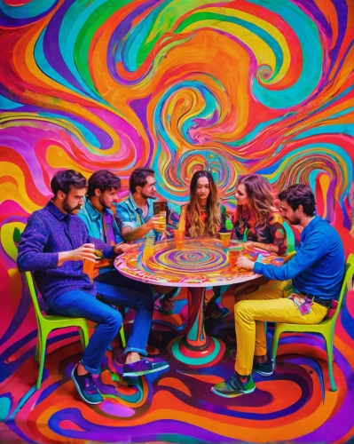 psychedelic art,psychedelic,60s,kaleidoscope art,kaleidoscope,70s,groovy,lsd,kaleidoscopic,hallucinogenic,trippy,trip computer,acid,round table,kaleidoscope website,hypnotized,ego death,colorful,hypnotize,funky,Conceptual Art,Oil color,Oil Color 23
