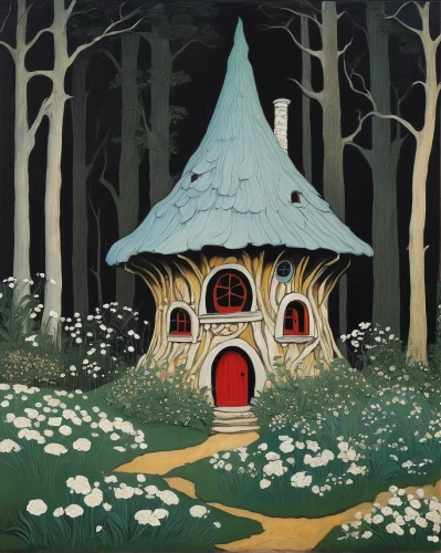 fairy house,house in the forest,witch's house,tree house,treehouse,fairy door,little house,children's playhouse,fairy village,children's fairy tale,witch house,black forest,playhouse,bird house,fairy chimney,snow house,fairy forest,fairy tale castle,fairy tale,fairy tales,Illustration,Black and White,Black and White 24