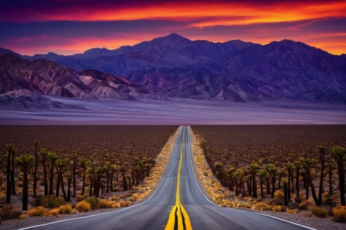 death valley,mojave desert,road to nowhere,great dunes national park,joshua tree national park,death valley np,route 66,route66,road of the impossible,long road,mountain highway,united states national park,the road,open road,desert desert landscape,winding road,sand road,desert landscape,mojave,roads,Illustration,Abstract Fantasy,Abstract Fantasy 19