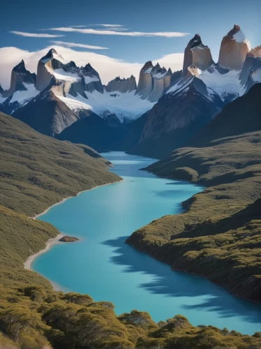 torres del paine national park,torres del paine,patagonia,chile,hare of patagonia,argentina,baffin island,andes,marvel of peru,north of chile,new zealand,argentina desert,beautiful landscape,south america,landscape mountains alps,mountainous landscape,lago federa,landscapes beautiful,tibet,south island,Illustration,Realistic Fantasy,Realistic Fantasy 11