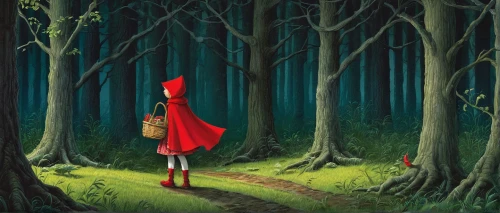 red riding hood,little red riding hood,ballerina in the woods,forest walk,forest man,red coat,in the forest,the forest,forest path,the woods,forest of dreams,farmer in the woods,forest background,girl with tree,forest,forest animal,forest road,red cape,cartoon forest,enchanted forest,Illustration,Children,Children 03