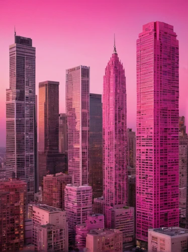 pink dawn,magenta,pink city,skyscrapers,cityscape,new york skyline,colorful city,manhattan skyline,pink-purple,city trans,city skyline,pink squares,chicago skyline,tall buildings,shinjuku,urban towers,high-rises,skyline,color pink,metropolises,Photography,Documentary Photography,Documentary Photography 17