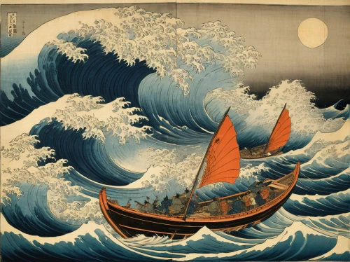 cool woodblock images,japanese waves,japanese wave,japanese wave paper,japanese art,woodblock prints,oriental painting,longship,chinese art,surfboat,boat on sea,the wind from the sea,long-tail boat,fishing boat,sailing-boat,sea fantasy,rogue wave,sea sailing ship,wooden boat,at sea,Art,Classical Oil Painting,Classical Oil Painting 40